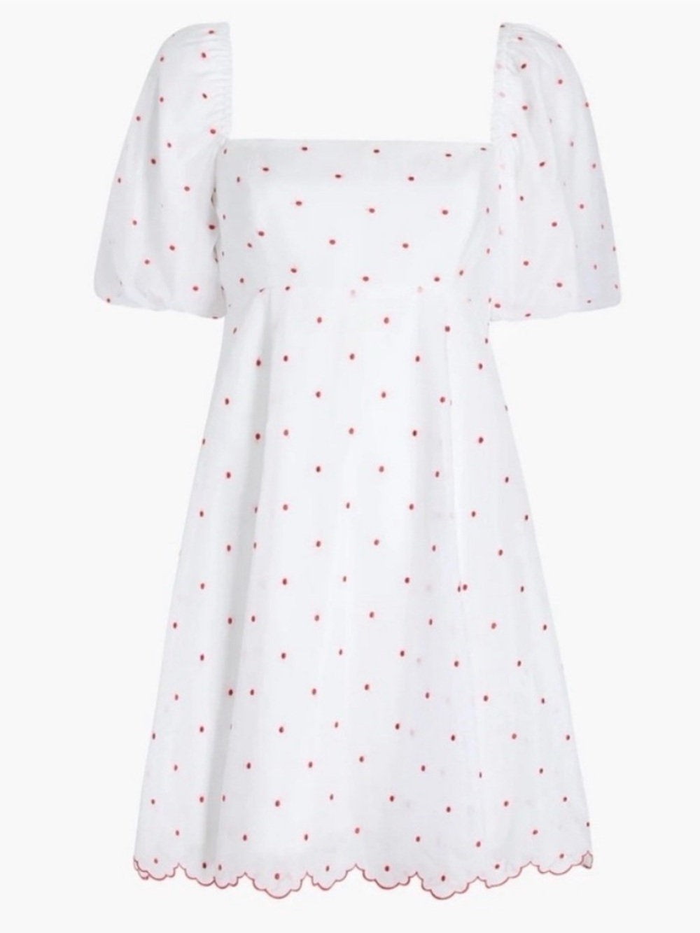 Hill House Matilda Mini Dress - Cherry Organza Dot - Small NWT
